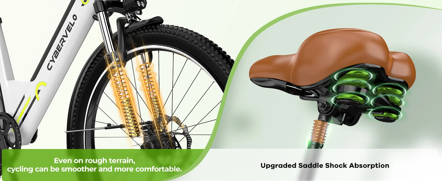 CYBERVELO 1000W Peak Electric Bike – Long Range & High Performance for Adults