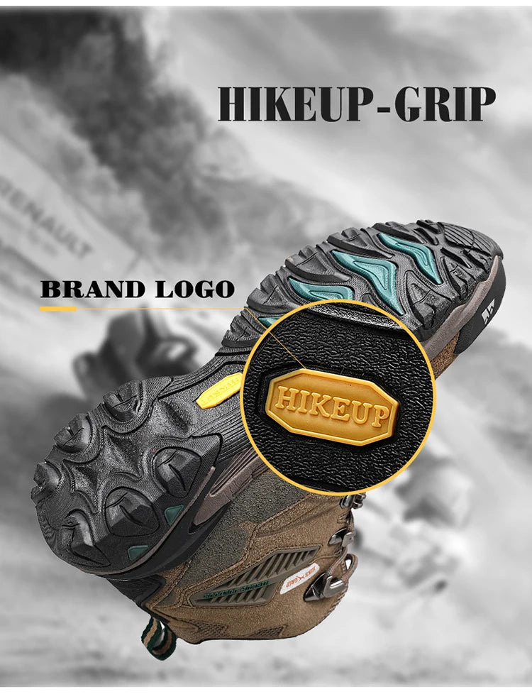 HIKEUP Men’s Winter Hiking Boots – Suede High-Top Tactical Outdoor Footwear