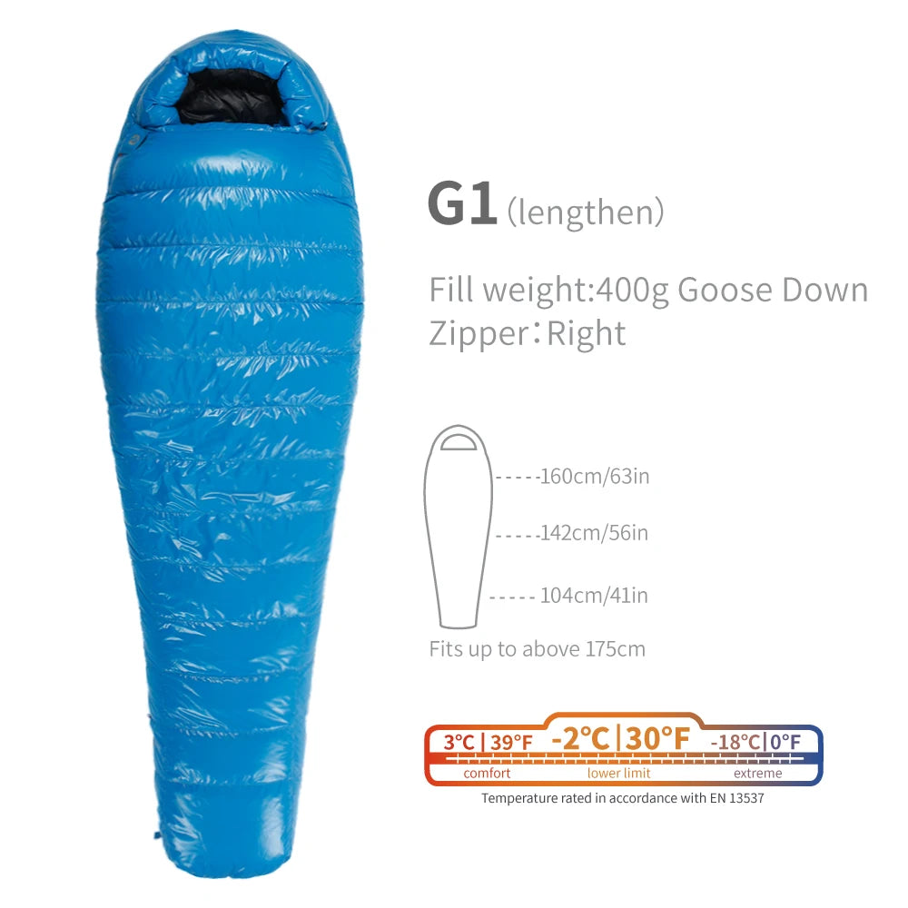 AEGISMAX Premium 800FP Goose Down Sleeping Bag – Compact, Warm & Built for Adventure