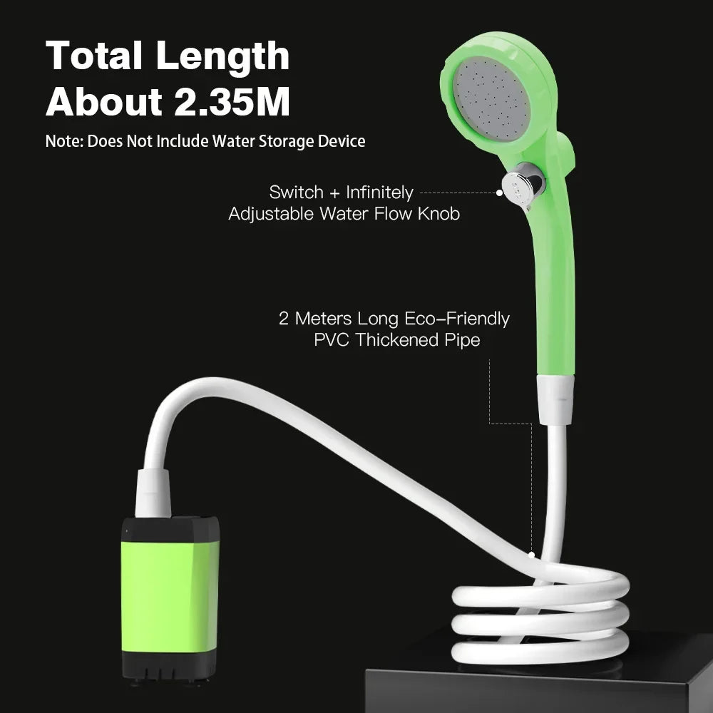 Camping Shower Pump Kit with Digital Display & Adjustable Flow