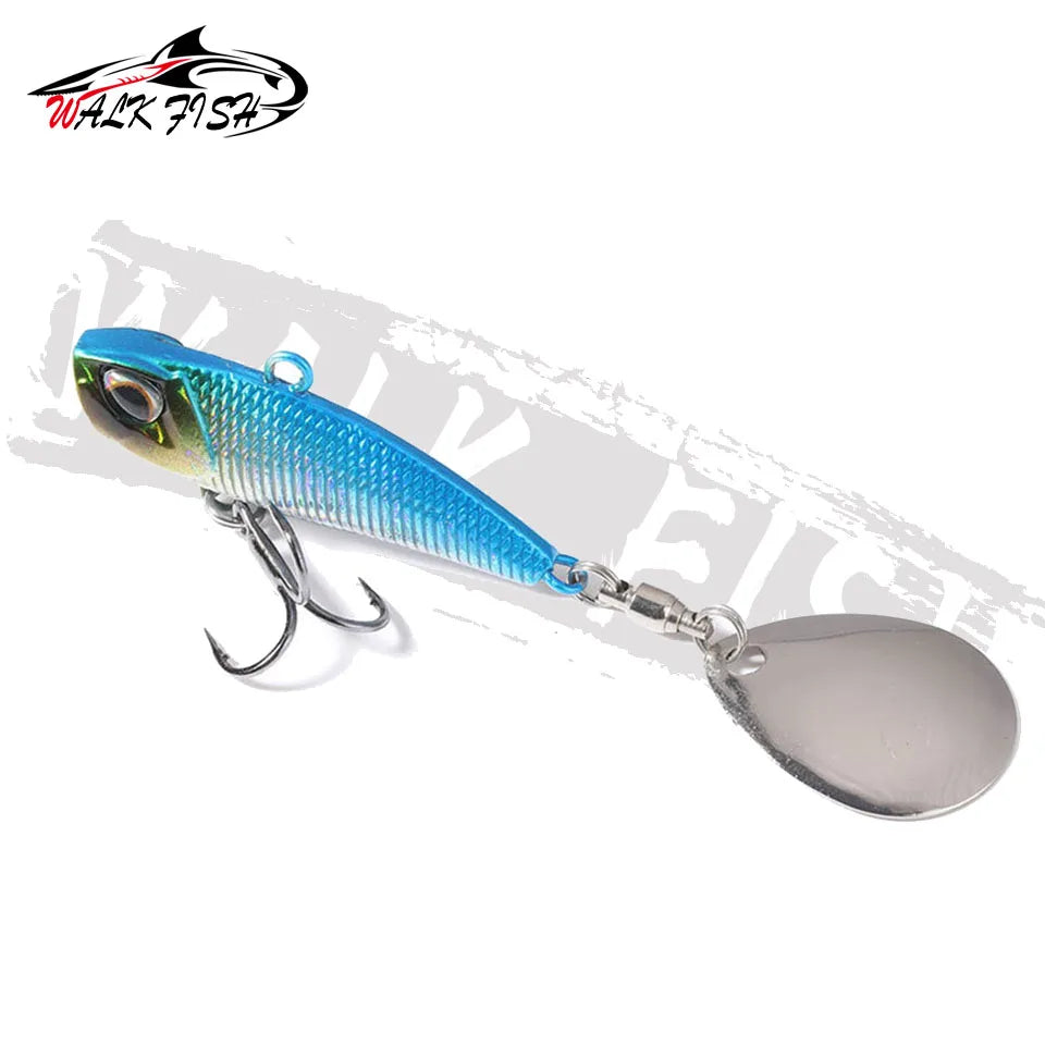 WALK FISH Spinner Bait Metal VIB Fishing Lure – Rotating Tail Vibration Sequins