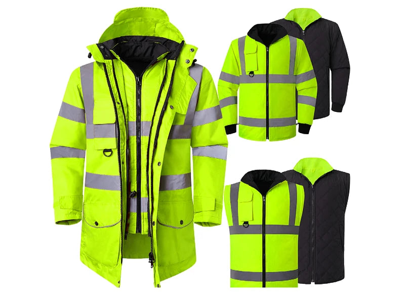 7-in-1 Waterproof Winter Workwear Parka Jacket – Ultimate Warmth & Versatility