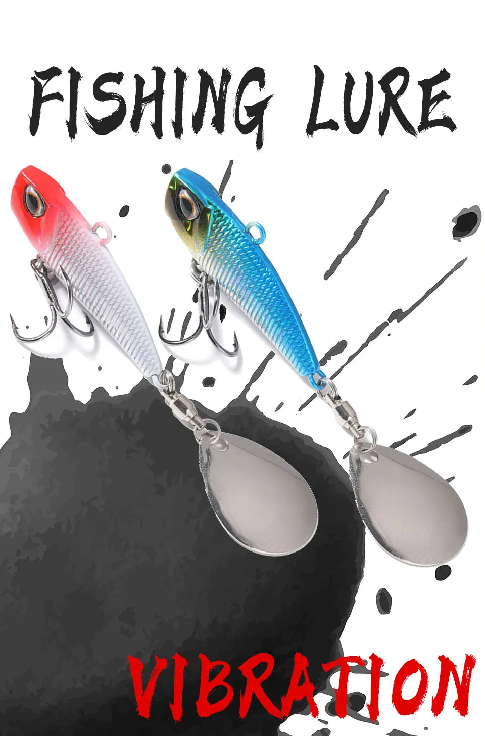 WALK FISH Spinner Bait Metal VIB Fishing Lure – Rotating Tail Vibration Sequins