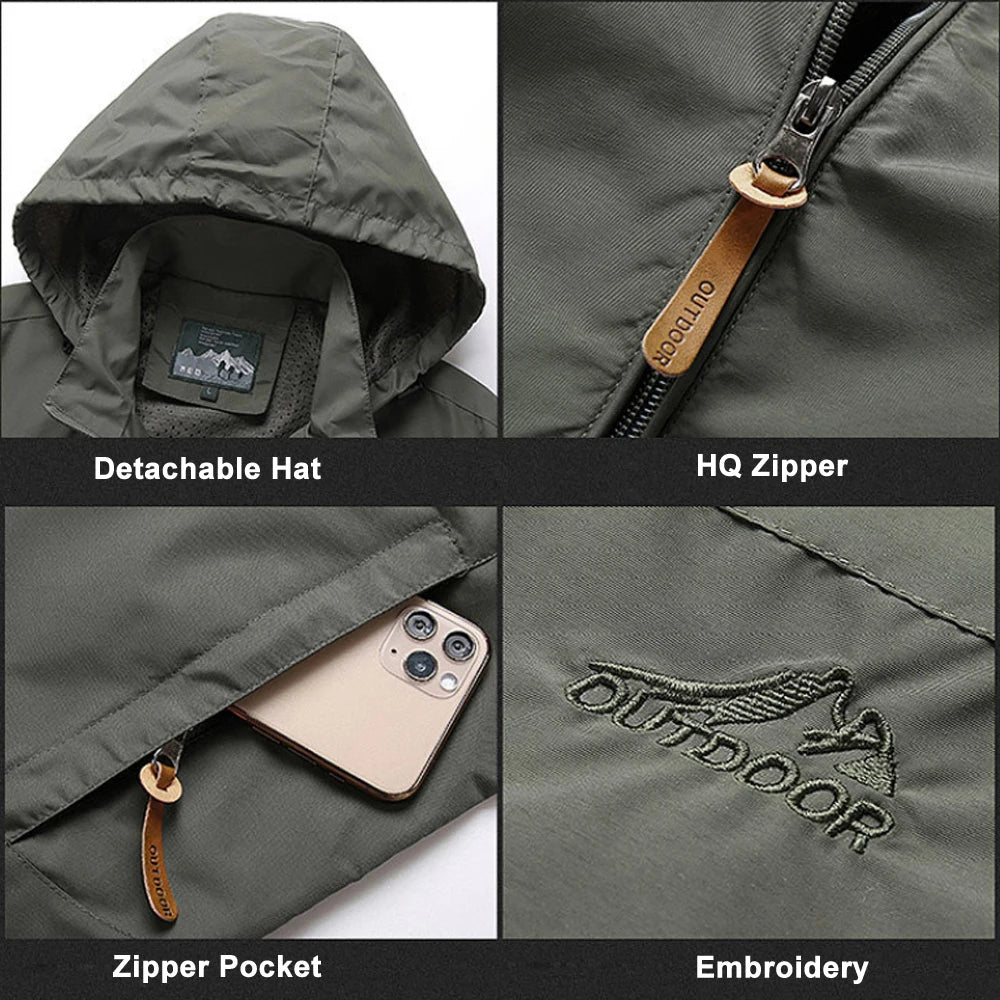 Tactical Waterproof Windbreaker Jacket with Hood