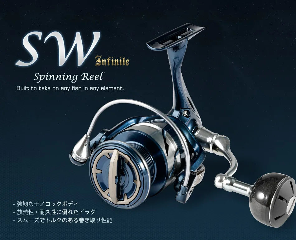 Noeby Spinning Fishing Reel 2500 3000 4000 5000 6000 8000 10000 Max Drag 25kg Aluminum Saltwater Spinning Fishing Reels