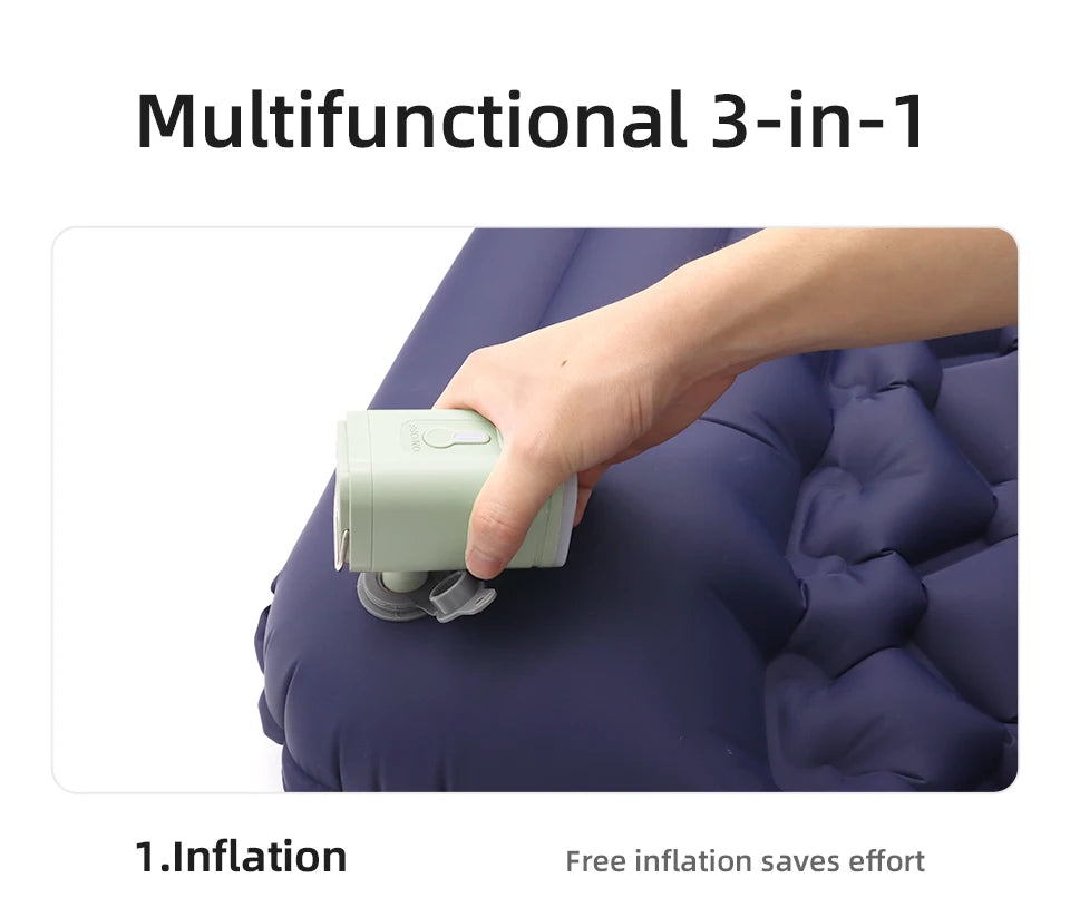3-in-1 Electric Air Pump with Lights – Mini Wireless Inflator & Deflator