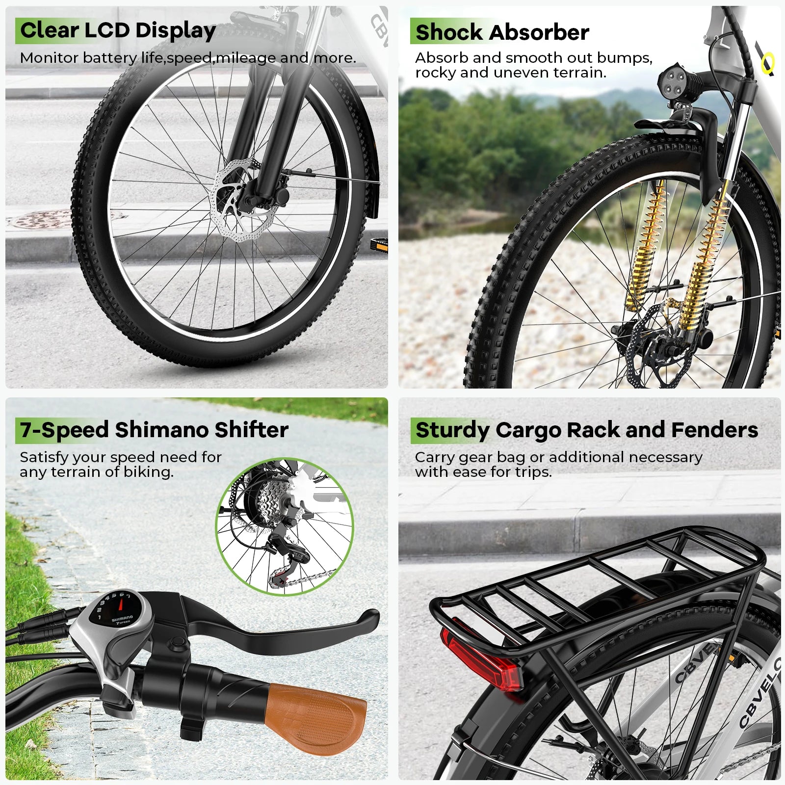 CYBERVELO 1000W Peak Electric Bike – Long Range & High Performance for Adults
