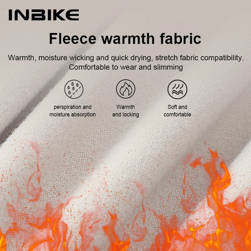 INBIKE Winter Men’s Cycling Jersey – Long Sleeve Fleece Warm MTB & Road Bike Clothing
