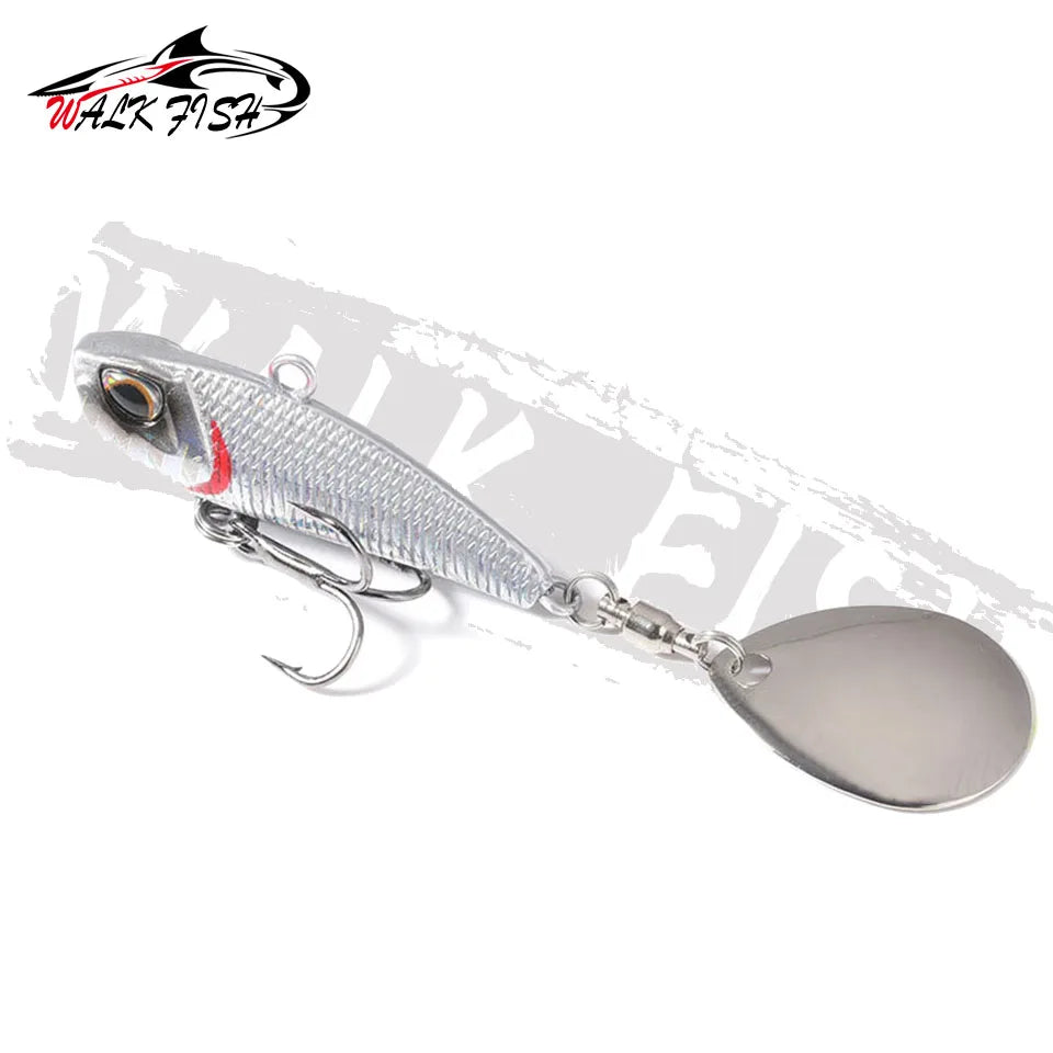 WALK FISH Spinner Bait Metal VIB Fishing Lure – Rotating Tail Vibration Sequins