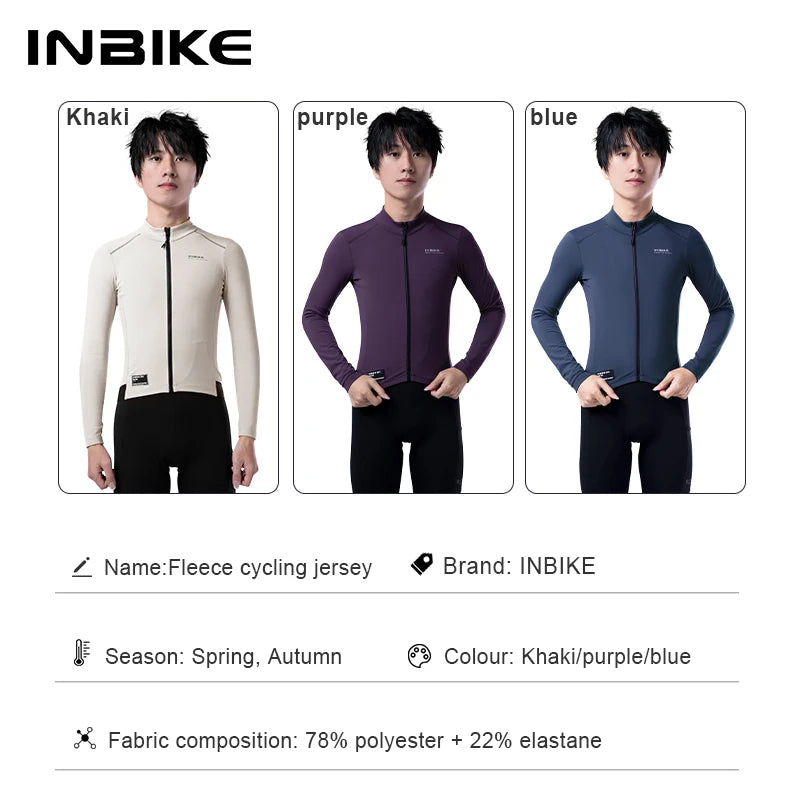 INBIKE Winter Men’s Cycling Jersey – Long Sleeve Fleece Warm MTB & Road Bike Clothing