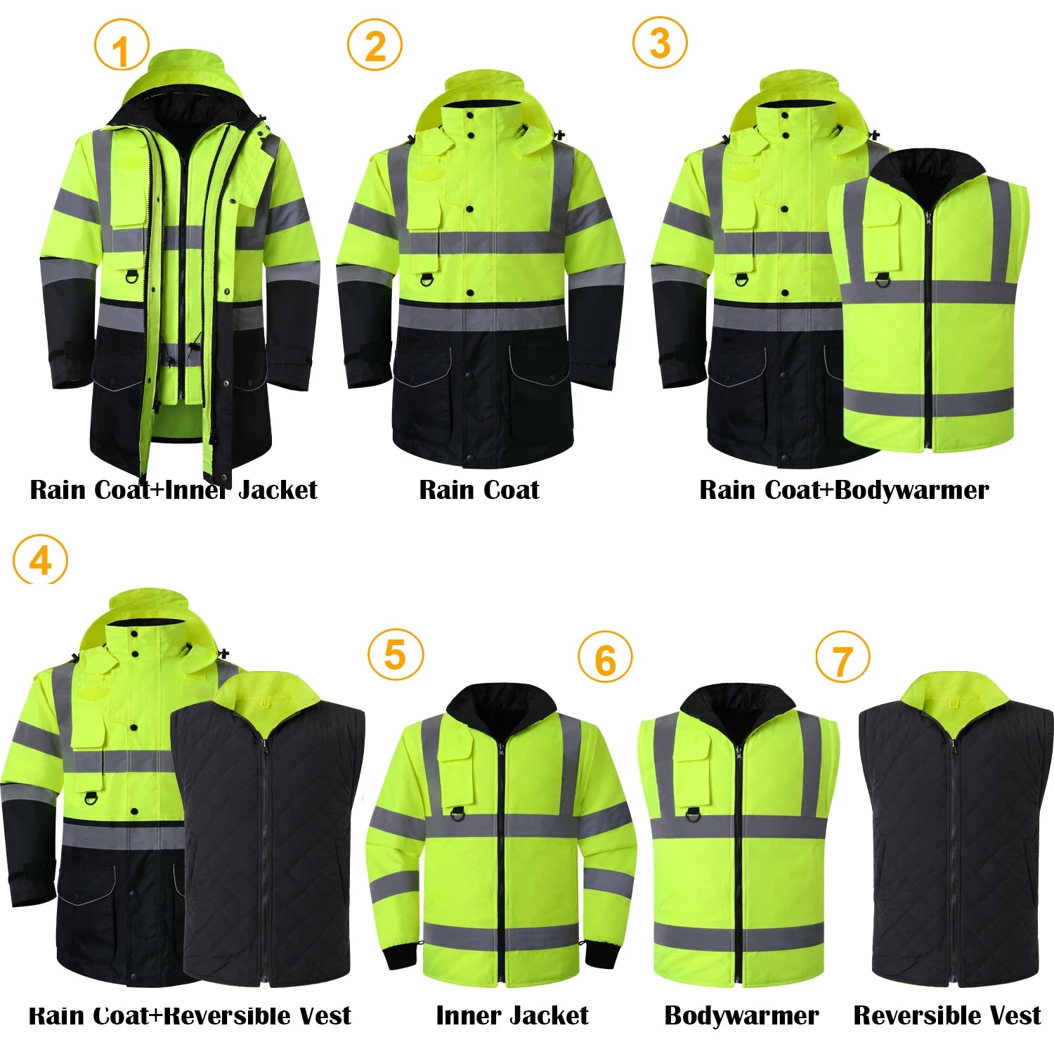 7-in-1 Waterproof Winter Workwear Parka Jacket – Ultimate Warmth & Versatility