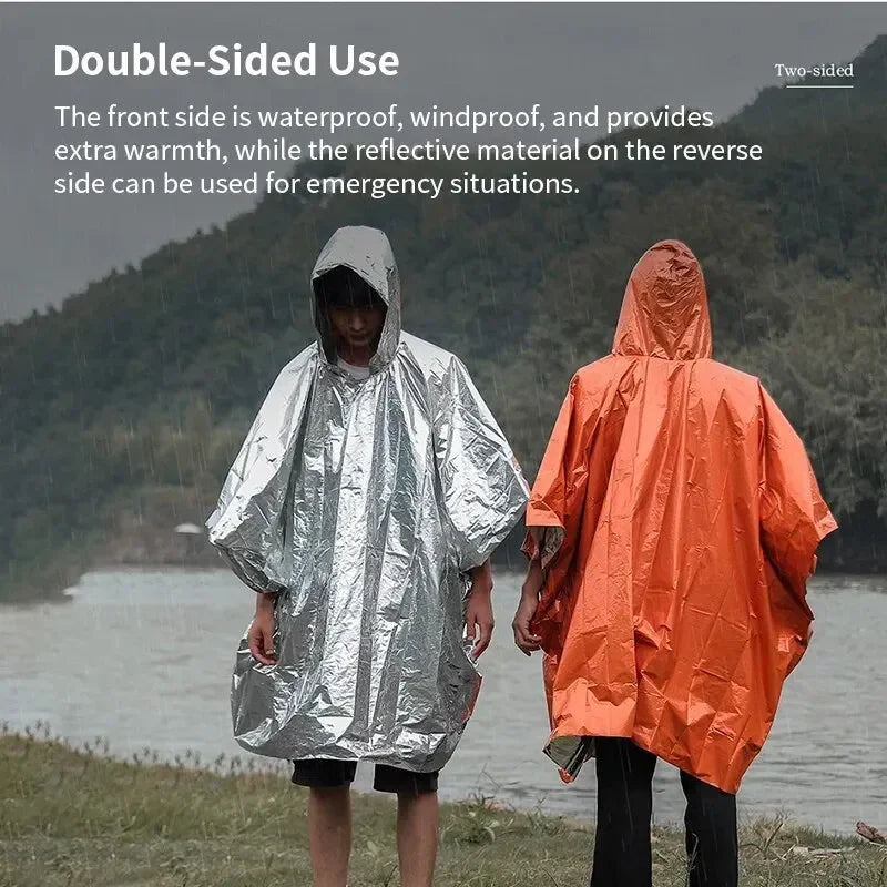 Emergency Waterproof Rain Poncho for Survival