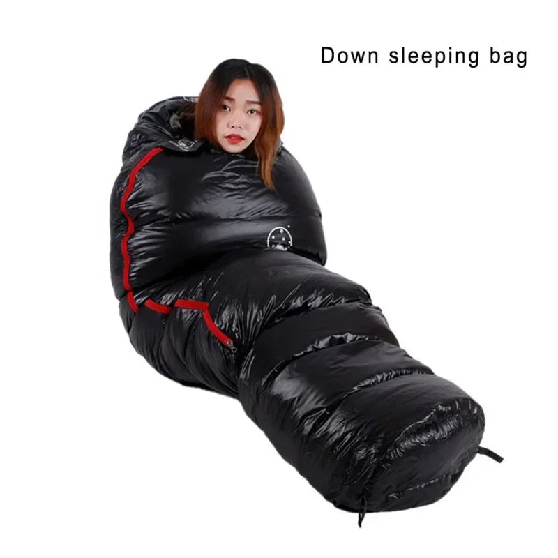 BLACKSNOW Very Warm White Goose Down Mummy Sleeping Bag – Winter-Ready Thermal Comfort