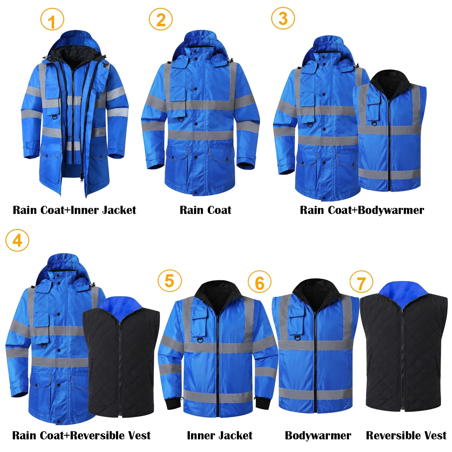 7-in-1 Waterproof Winter Workwear Parka Jacket – Ultimate Warmth & Versatility