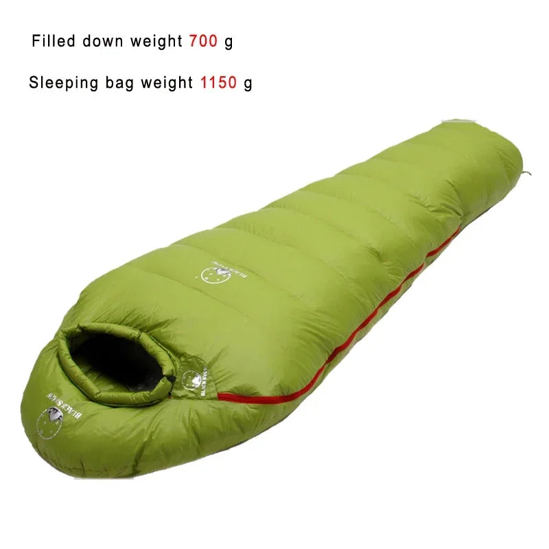 BLACKSNOW Very Warm White Goose Down Mummy Sleeping Bag – Winter-Ready Thermal Comfort