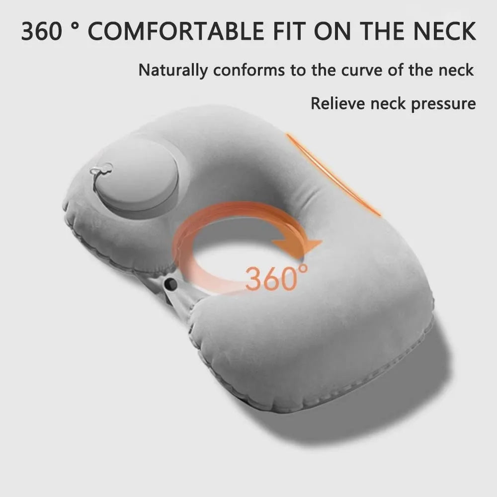 TARKA Inflatable Flocking Neck Pillow for Travel & Camping