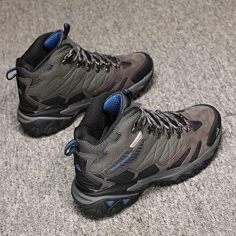 HIKEUP Men’s Winter Hiking Boots – Suede High-Top Tactical Outdoor Footwear