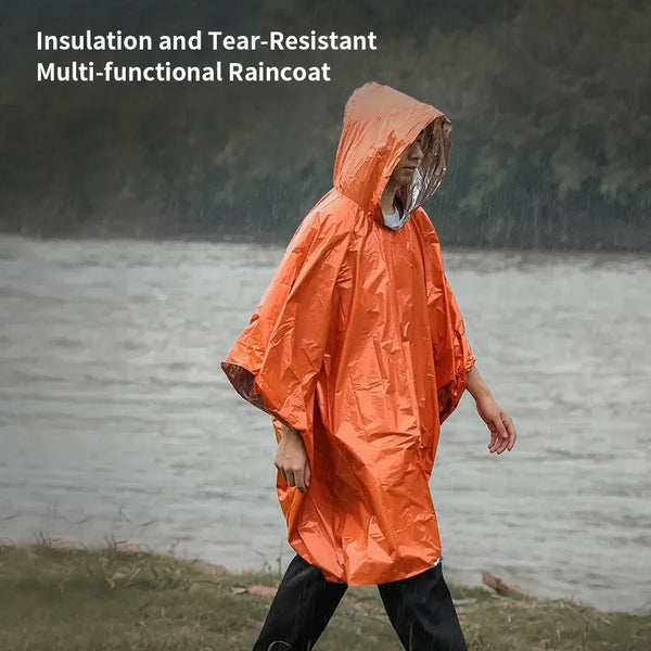 Emergency Waterproof Rain Poncho for Survival