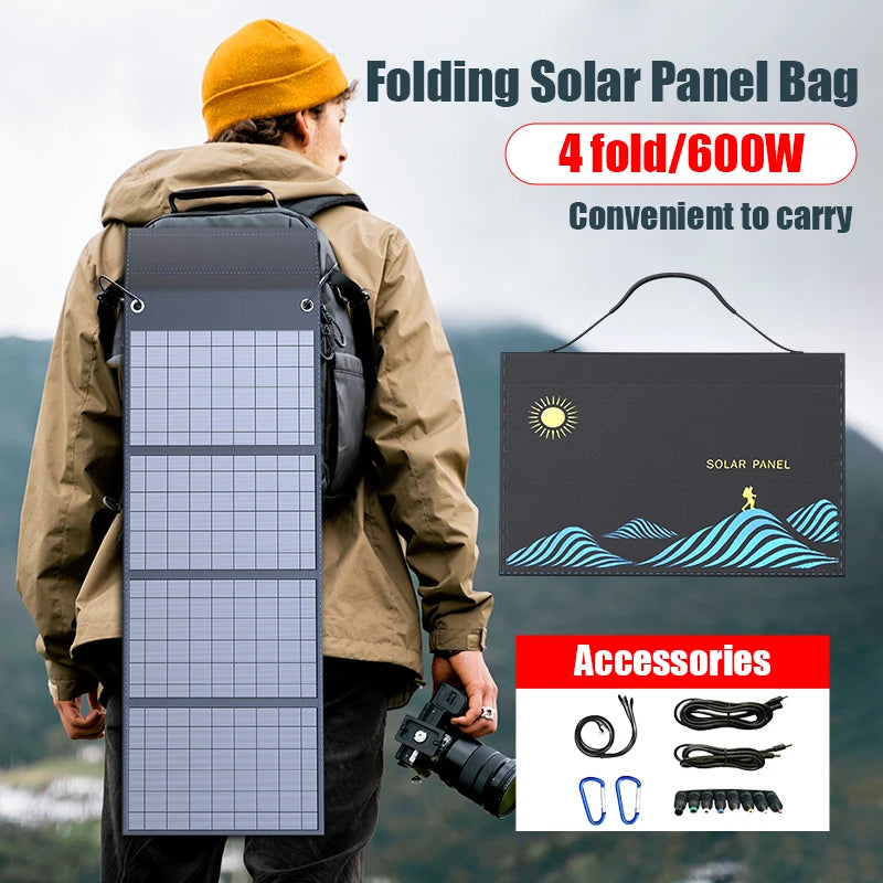 1000W Portable Folding Solar Panel with USB/DC Outlets