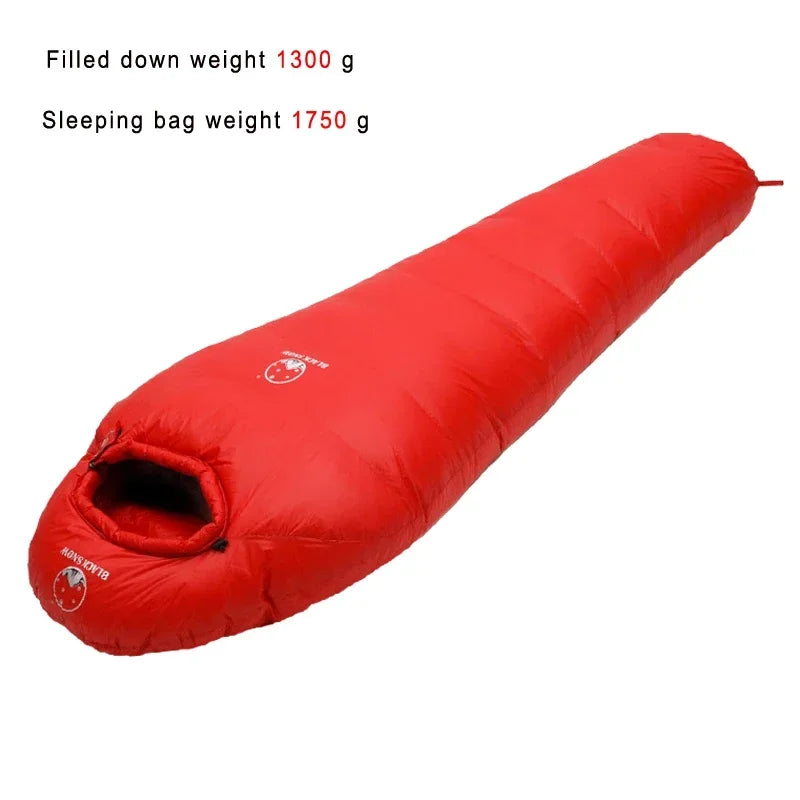 BLACKSNOW Very Warm White Goose Down Mummy Sleeping Bag – Winter-Ready Thermal Comfort
