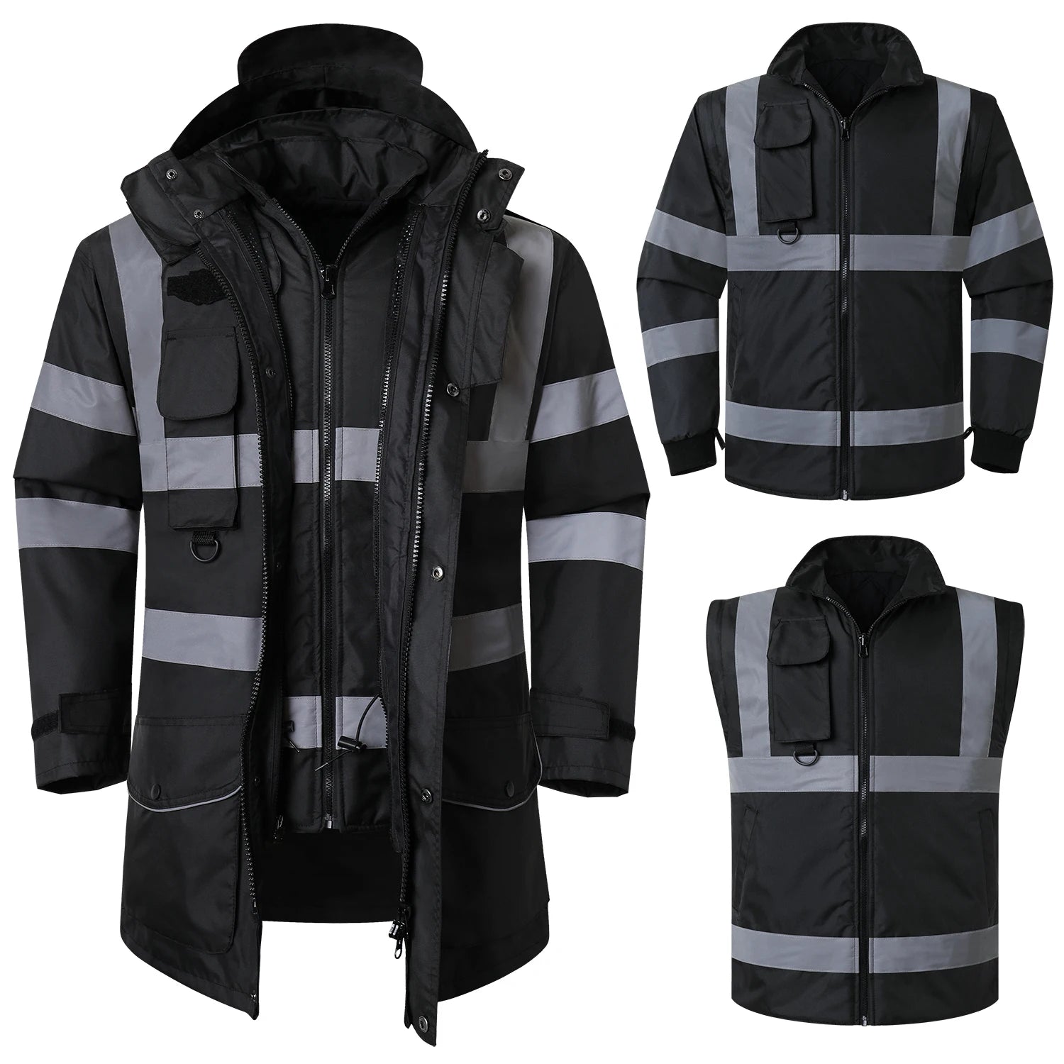 7-in-1 Waterproof Winter Workwear Parka Jacket – Ultimate Warmth & Versatility