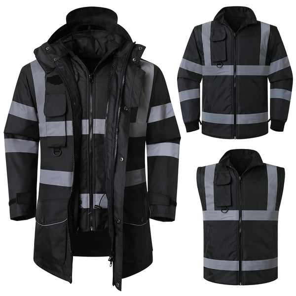 7-in-1 Waterproof Winter Workwear Parka Jacket – Ultimate Warmth & Versatility