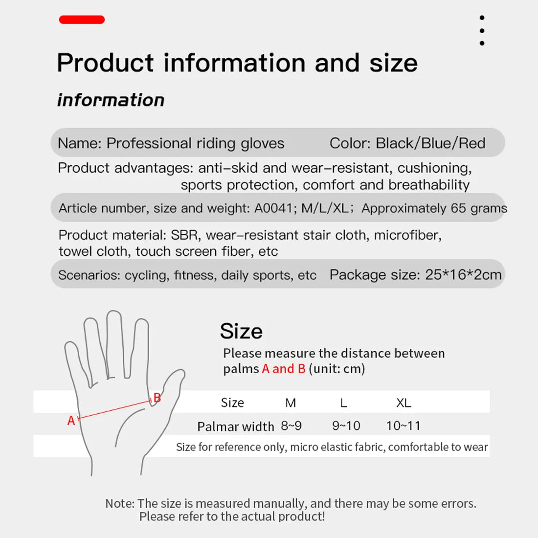 MTB Long Finger Cycling Gloves for Autumn & Winter