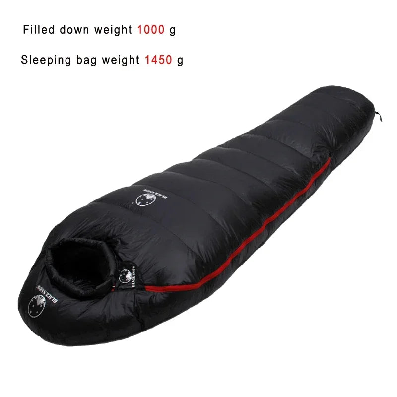 BLACKSNOW Very Warm White Goose Down Mummy Sleeping Bag – Winter-Ready Thermal Comfort