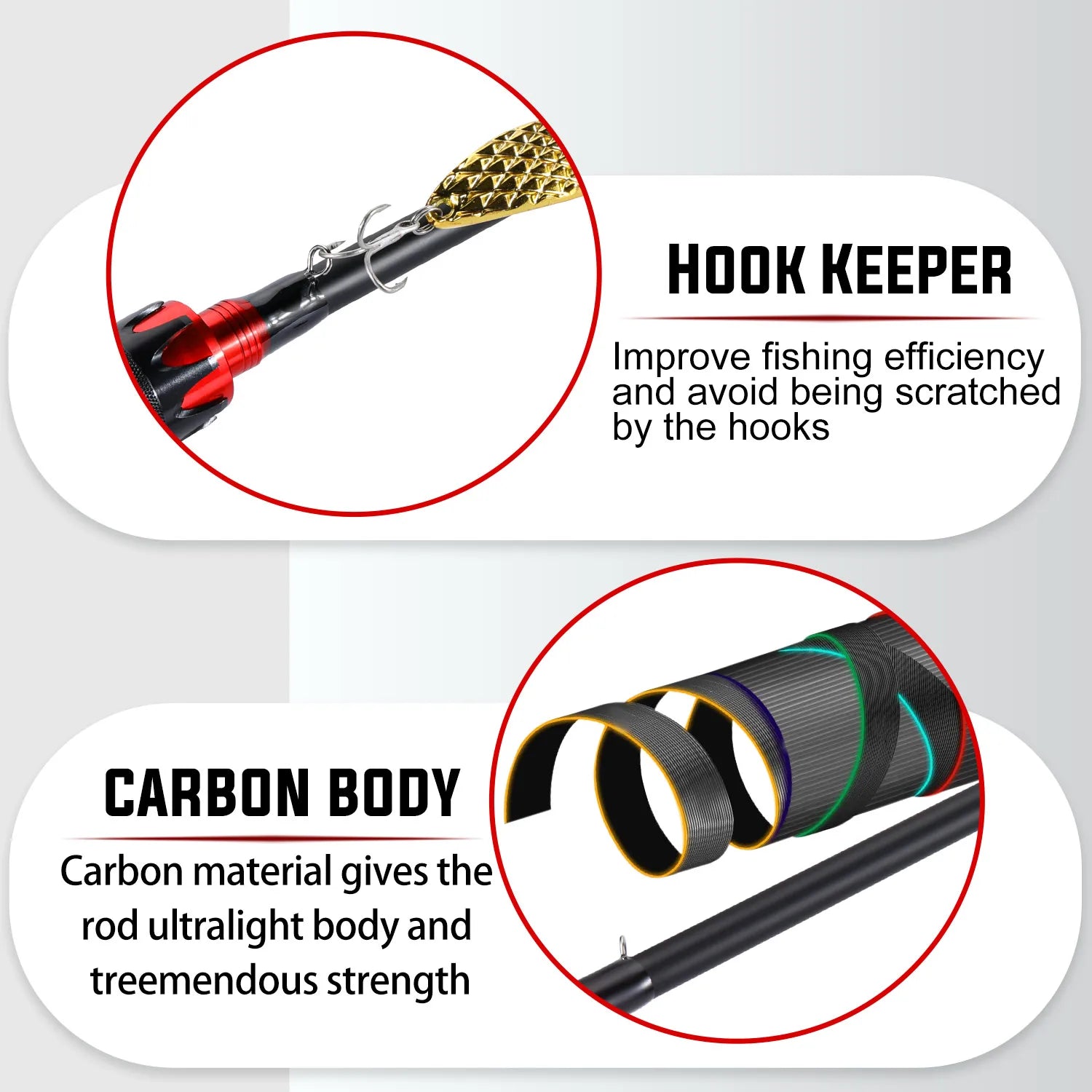 Sougayilang 2.1m Ultralight Carbon Fiber Casting/Spinning Rod