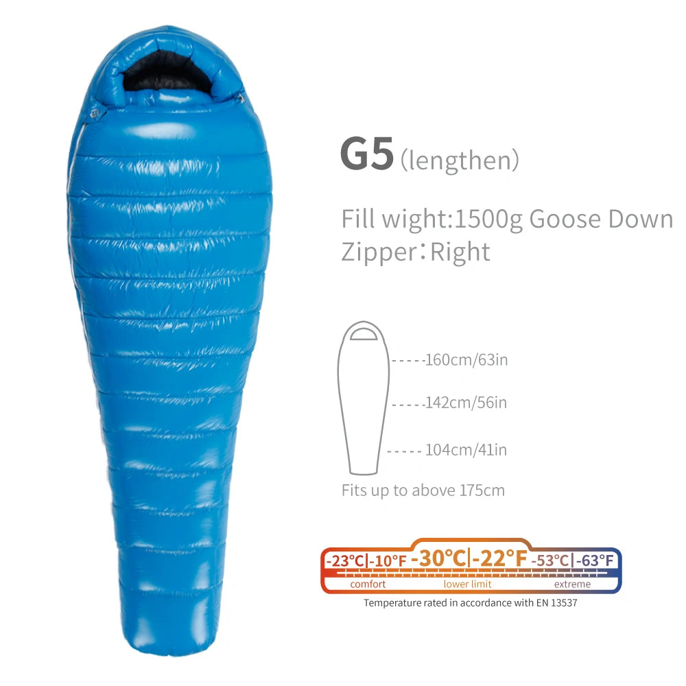 AEGISMAX Premium 800FP Goose Down Sleeping Bag – Compact, Warm & Built for Adventure