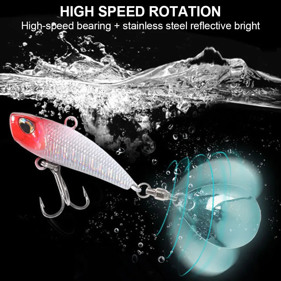 WALK FISH Spinner Bait Metal VIB Fishing Lure – Rotating Tail Vibration Sequins