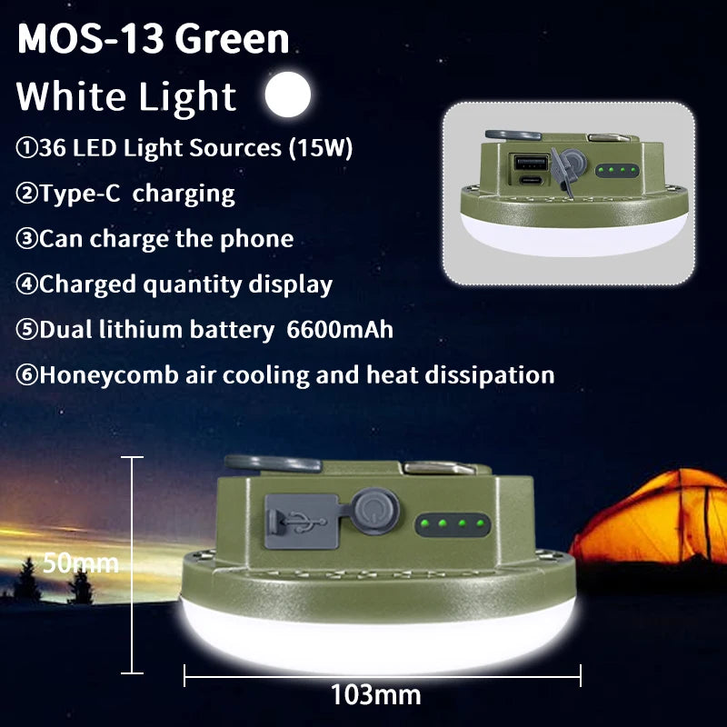 MOSLIGHTING 9900mAh Rechargeable LED Camping Lantern