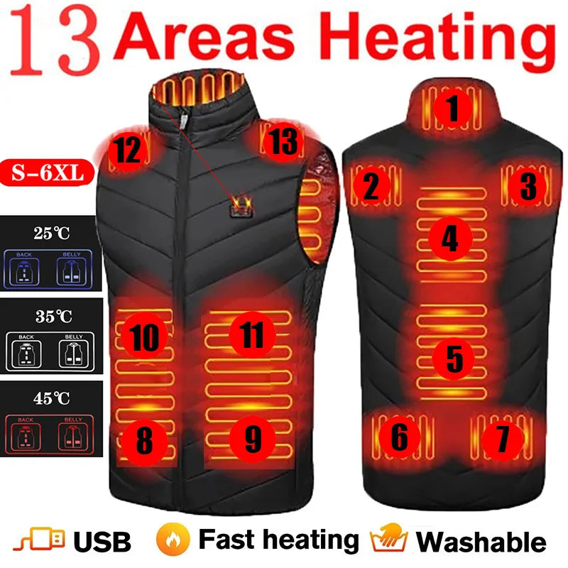 USB Heating Jacket for Men & Women (9/13/17 Zone)