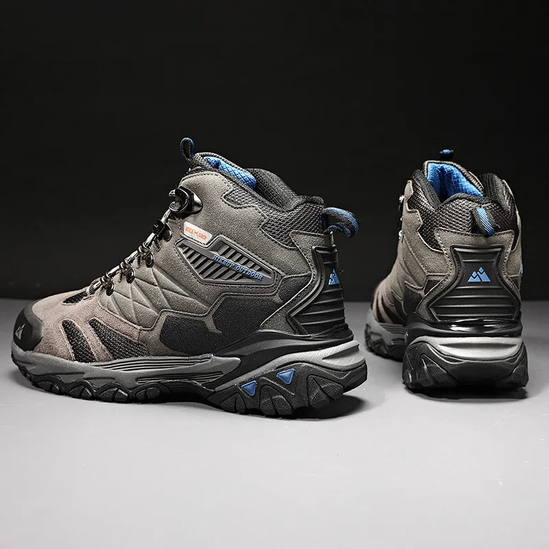 HIKEUP Men’s Winter Hiking Boots – Suede High-Top Tactical Outdoor Footwear