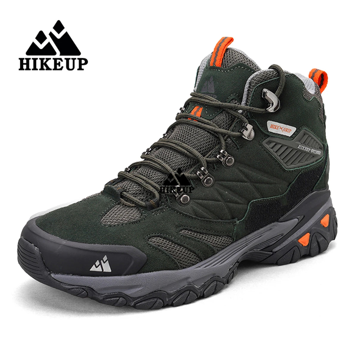 HIKEUP Men’s Winter Hiking Boots – Suede High-Top Tactical Outdoor Footwear