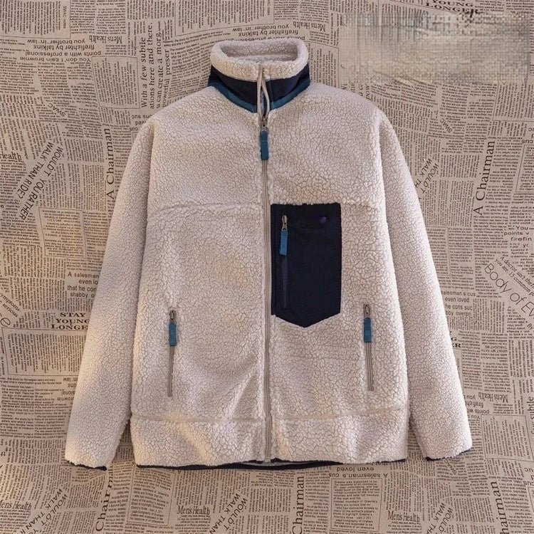 Plush Wool Riding Coat with Lamb Fleece