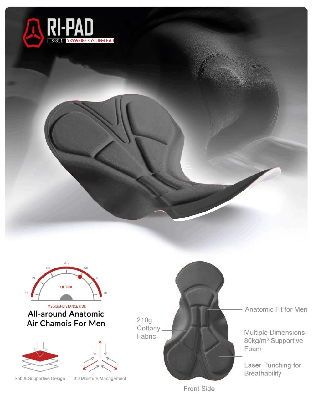 YKYWBIKE Cycling Bib Shorts for Men