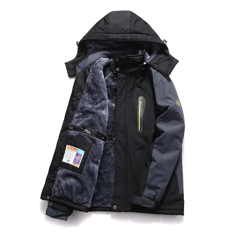 Men’s Plush Warm Fashion Jacket – Autumn & Winter Outdoor Sports Coat