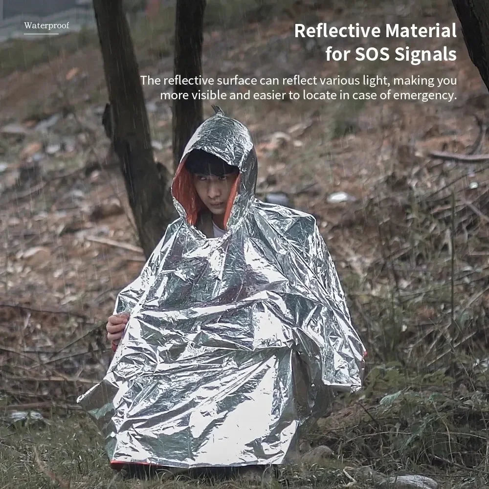 Emergency Waterproof Rain Poncho for Survival