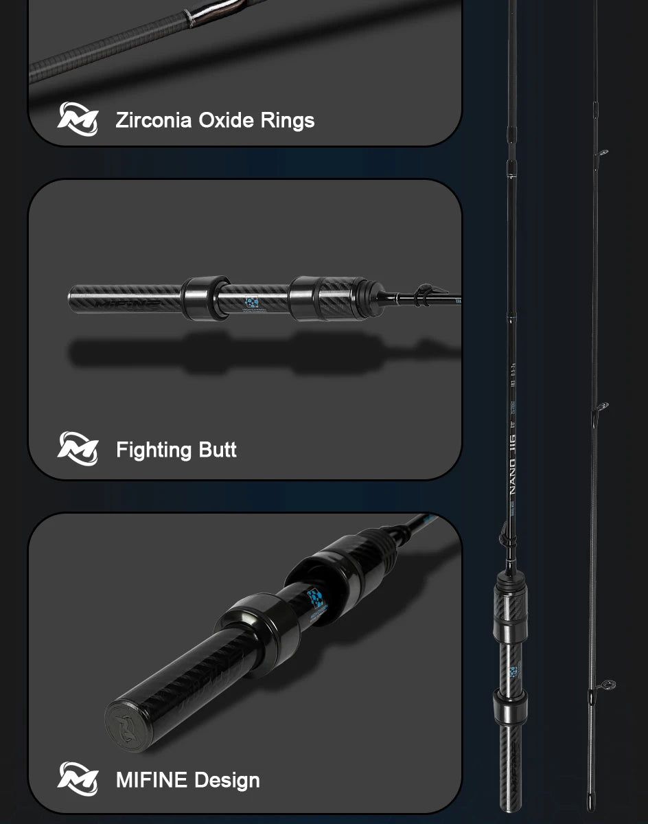 MIFINE NANO JIG Travel Spinning Rod – Ultra-Light & Portable