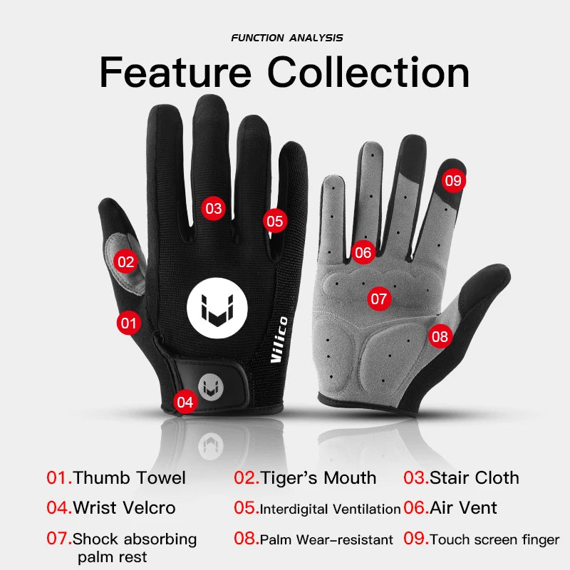 MTB Long Finger Cycling Gloves for Autumn & Winter