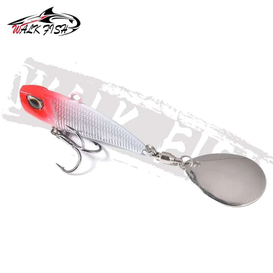 WALK FISH Spinner Bait Metal VIB Fishing Lure – Rotating Tail Vibration Sequins