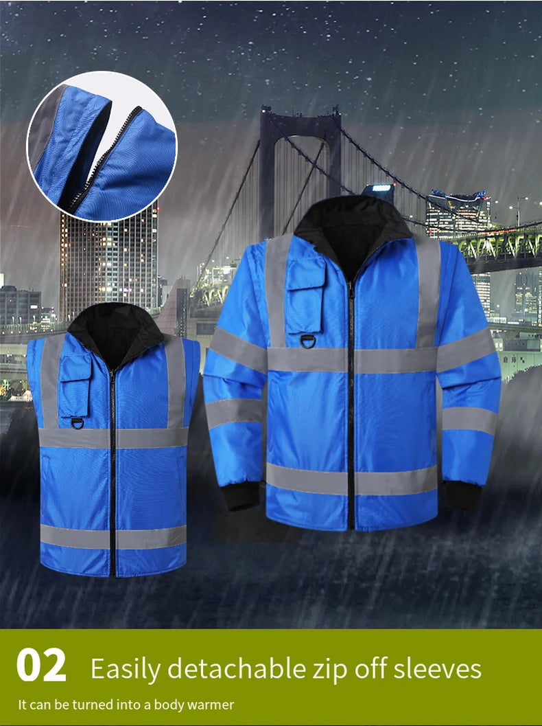 7-in-1 Waterproof Winter Workwear Parka Jacket – Ultimate Warmth & Versatility