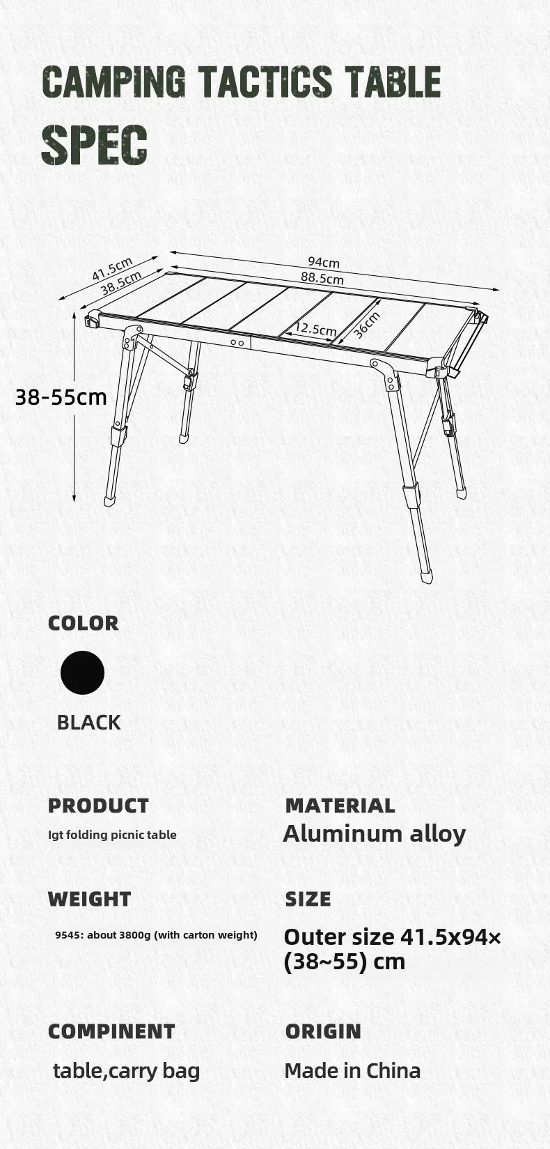 MOUNTAINHIKER Folding Wood Camping Table