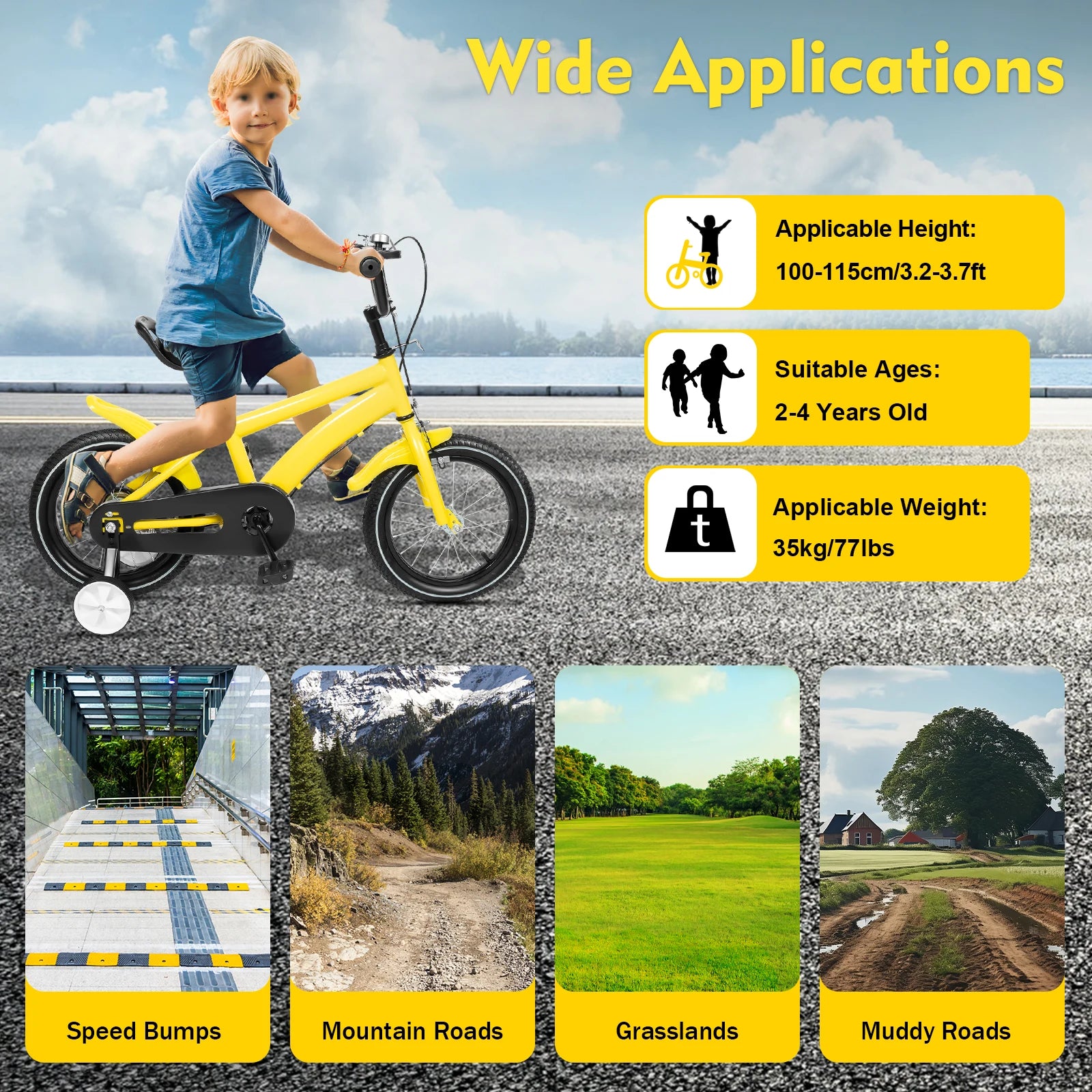 14-Inch Kids’ Bicycle – Safe, Adjustable & Fun for Growing Riders