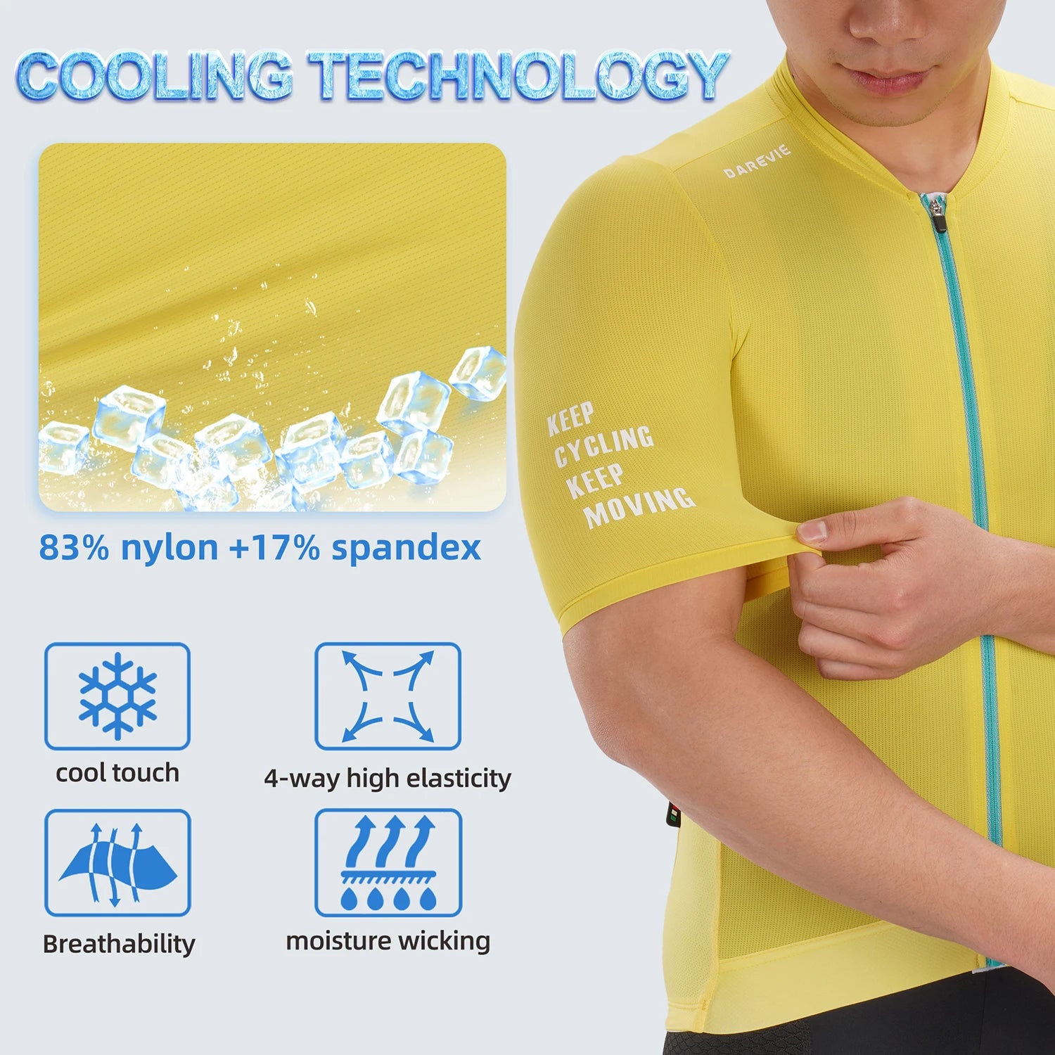 DAREVIE Men’s Cycling Jersey – Cool Technology Quick-Dry Performance