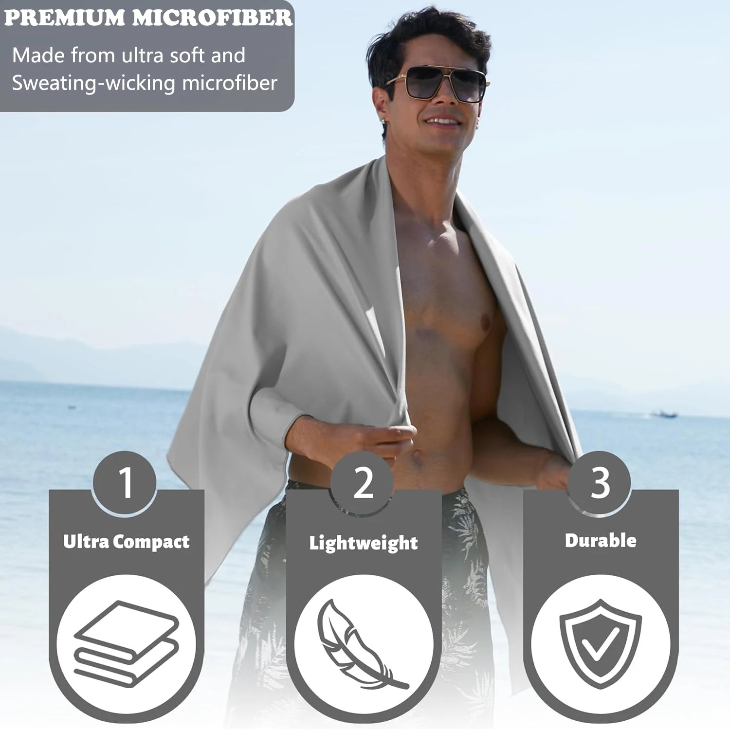 Quick-Dry Microfiber Camping & Sports Towel (40x80cm)