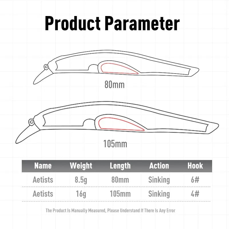 Artist FR Silence Sinking Minnow – High-Quality Hard Baits for Sea Bass & More