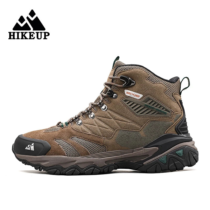 HIKEUP Men’s Winter Hiking Boots – Suede High-Top Tactical Outdoor Footwear