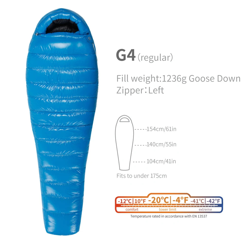 AEGISMAX Premium 800FP Goose Down Sleeping Bag – Compact, Warm & Built for Adventure